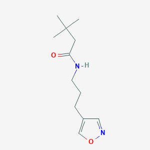 molecular formula C12H20N2O2 B2972139 N-(3-(isoxazol-4-yl)propyl)-3,3-dimethylbutanamide CAS No. 1903103-31-0