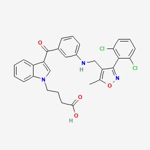 molecular formula C30H25Cl2N3O4 B2972142 4-(3-(3-(((3-(2,6-二氯苯基)-5-甲基异恶唑-4-基)甲基)氨基)苯甲酰)-1H-吲哚-1-基)丁酸 CAS No. 2446154-84-1