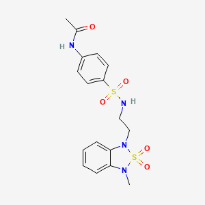 N-(4-(N-(2-(3-methyl-2,2-dioxidobenzo[c][1,2,5]thiadiazol-1(3H)-yl)ethyl)sulfamoyl)phenyl)acetamide