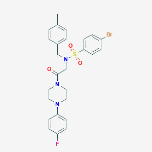 molecular formula C26H27BrFN3O3S B297216 4-bromo-N-{2-[4-(4-fluorophenyl)piperazin-1-yl]-2-oxoethyl}-N-(4-methylbenzyl)benzenesulfonamide 