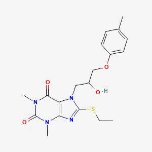 molecular formula C19H24N4O4S B2972177 8-(ethylthio)-7-(2-hydroxy-3-(p-tolyloxy)propyl)-1,3-dimethyl-1H-purine-2,6(3H,7H)-dione CAS No. 941993-73-3