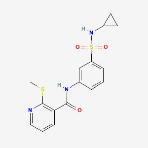 molecular formula C16H17N3O3S2 B2972207 N-[3-(cyclopropylsulfamoyl)phenyl]-2-(methylsulfanyl)pyridine-3-carboxamide CAS No. 1090710-03-4