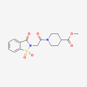 methyl 1-(2-(1,1-dioxido-3-oxobenzo[d]isothiazol-2(3H)-yl)acetyl)piperidine-4-carboxylate