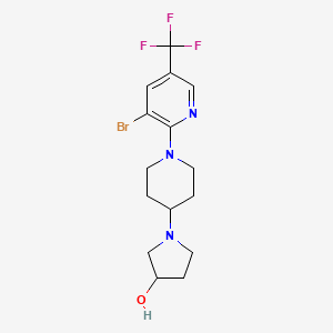 1-[1-[3-Bromo-5-(trifluoromethyl)pyridin-2-yl]piperidin-4-yl]pyrrolidin-3-ol