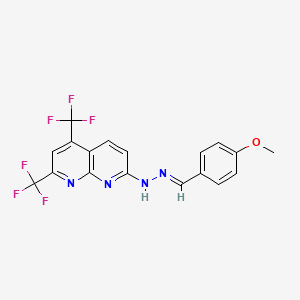 4-methoxybenzenecarbaldehyde N-[5,7-bis(trifluoromethyl)[1,8]naphthyridin-2-yl]hydrazone