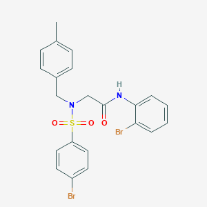 molecular formula C22H20Br2N2O3S B297222 N-(2-bromophenyl)-2-[[(4-bromophenyl)sulfonyl](4-methylbenzyl)amino]acetamide 