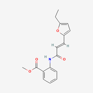 molecular formula C17H17NO4 B2972234 (E)-methyl 2-(3-(5-ethylfuran-2-yl)acrylamido)benzoate CAS No. 890605-25-1