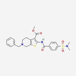 molecular formula C25H27N3O5S2 B2972239 methyl 6-benzyl-2-(4-(N,N-dimethylsulfamoyl)benzamido)-4,5,6,7-tetrahydrothieno[2,3-c]pyridine-3-carboxylate CAS No. 524679-77-4