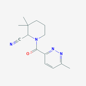 3,3-Dimethyl-1-(6-methylpyridazine-3-carbonyl)piperidine-2-carbonitrile