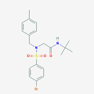 molecular formula C20H25BrN2O3S B297225 2-[[(4-bromophenyl)sulfonyl](4-methylbenzyl)amino]-N-(tert-butyl)acetamide 