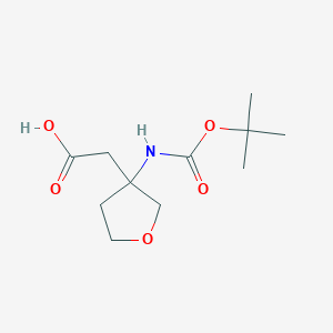 molecular formula C11H19NO5 B2972258 2-(3-{[(叔丁氧羰基)氨基}氧代环丙烷-3-基)乙酸 CAS No. 1935616-13-9