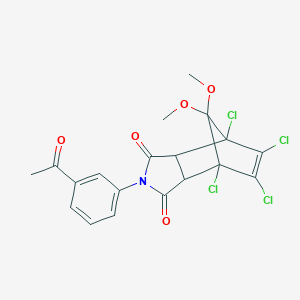 molecular formula C19H15Cl4NO5 B297226 4-(3-Acetylphenyl)-1,7,8,9-tetrachloro-10,10-dimethoxy-4-azatricyclo[5.2.1.02,6]dec-8-ene-3,5-dione 