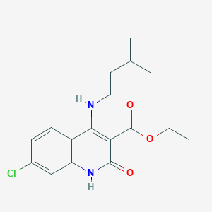 B2972262 Ethyl 7-chloro-4-(isopentylamino)-2-oxo-1,2-dihydroquinoline-3-carboxylate CAS No. 1189695-54-2