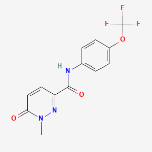 molecular formula C13H10F3N3O3 B2972267 1-甲基-6-氧代-N-[4-(三氟甲氧基)苯基]哒嗪-3-甲酰胺 CAS No. 1049513-09-8