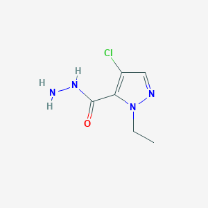 molecular formula C6H9ClN4O B2972270 4-chloro-1-ethyl-1H-pyrazole-5-carbohydrazide CAS No. 1001755-85-6