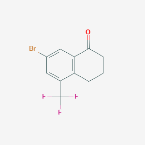 molecular formula C11H8BrF3O B2972271 7-Bromo-5-(trifluoromethyl)-3,4-dihydronaphthalen-1(2H)-one CAS No. 1273673-31-6