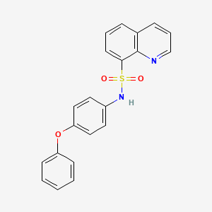 molecular formula C21H16N2O3S B2972275 N-(4-苯氧基苯基)喹啉-8-磺酰胺 CAS No. 438529-26-1