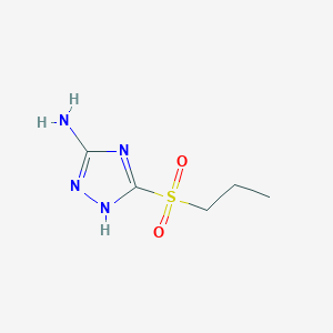 molecular formula C5H10N4O2S B2972276 3-(Propylsulfonyl)-1H-1,2,4-triazol-5-amine CAS No. 79742-05-5