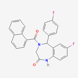 7-fluoro-5-(4-fluorophenyl)-4-(naphthalene-1-carbonyl)-3,5-dihydro-1H-1,4-benzodiazepin-2-one