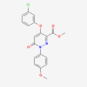 molecular formula C19H15ClN2O5 B2972283 Methyl 4-(3-chlorophenoxy)-1-(4-methoxyphenyl)-6-oxo-1,6-dihydro-3-pyridazinecarboxylate CAS No. 338405-43-9