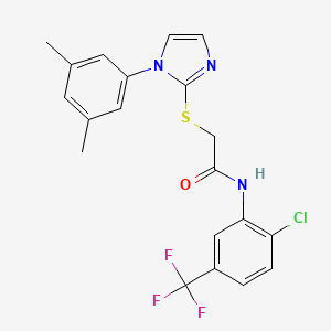 N-[2-chloro-5-(trifluoromethyl)phenyl]-2-[1-(3,5-dimethylphenyl)imidazol-2-yl]sulfanylacetamide