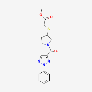 methyl 2-((1-(2-phenyl-2H-1,2,3-triazole-4-carbonyl)pyrrolidin-3-yl)thio)acetate