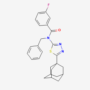 molecular formula C26H26FN3OS B2972294 N-[5-(1-adamantyl)-1,3,4-thiadiazol-2-yl]-N-benzyl-3-fluorobenzamide CAS No. 392320-51-3