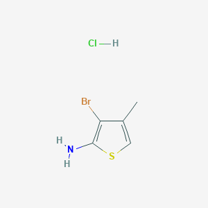 molecular formula C5H7BrClNS B2972299 3-溴-4-甲硫代噻吩-2-胺；盐酸盐 CAS No. 2248408-63-9
