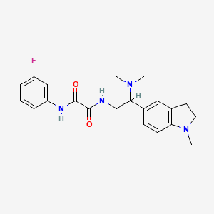 molecular formula C21H25FN4O2 B2972301 N1-(2-(二甲氨基)-2-(1-甲基吲哚林-5-基)乙基)-N2-(3-氟苯基)草酰胺 CAS No. 922089-80-3