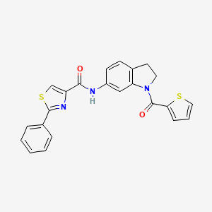 2-phenyl-N-(1-(thiophene-2-carbonyl)indolin-6-yl)thiazole-4-carboxamide