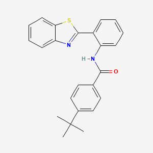 molecular formula C24H22N2OS B2972305 N-[2-(1,3-benzothiazol-2-yl)phenyl]-4-tert-butylbenzamide CAS No. 477569-48-5