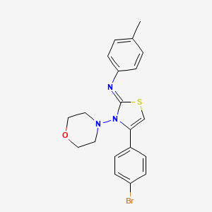 molecular formula C20H20BrN3OS B2972309 (Z)-N-(4-(4-溴苯基)-3-吗啉并噻唑-2(3H)-亚烷基)-4-甲基苯胺 CAS No. 886906-85-0