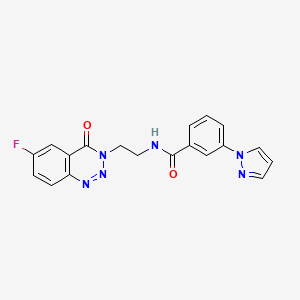 N-(2-(6-fluoro-4-oxobenzo[d][1,2,3]triazin-3(4H)-yl)ethyl)-3-(1H-pyrazol-1-yl)benzamide