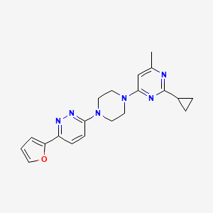 molecular formula C20H22N6O B2972317 2-Cyclopropyl-4-[4-[6-(furan-2-yl)pyridazin-3-yl]piperazin-1-yl]-6-methylpyrimidine CAS No. 2380193-22-4