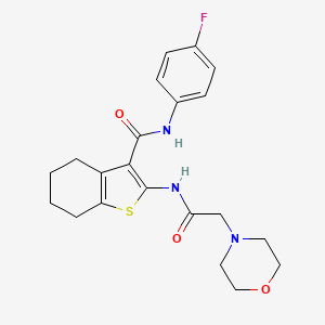 molecular formula C21H24FN3O3S B2972328 N-(4-fluorophenyl)-2-(2-morpholinoacetamido)-4,5,6,7-tetrahydrobenzo[b]thiophene-3-carboxamide CAS No. 683780-06-5