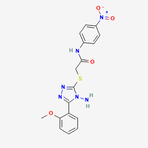 molecular formula C17H16N6O4S B2972337 2-{[4-amino-5-(2-methoxyphenyl)-4H-1,2,4-triazol-3-yl]sulfanyl}-N-(4-nitrophenyl)acetamide CAS No. 898622-68-9