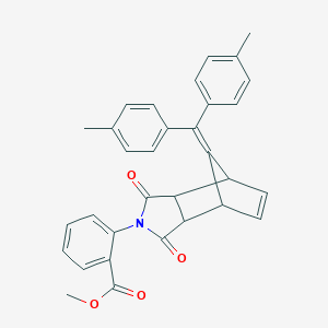 molecular formula C32H27NO4 B297234 methyl 2-{8-[bis(4-methylphenyl)methylidene]-1,3-dioxo-1,3,3a,4,7,7a-hexahydro-2H-4,7-methanoisoindol-2-yl}benzoate 