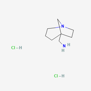 molecular formula C8H18Cl2N2 B2972340 {1-Azabicyclo[3.2.1]octan-5-yl}methanamine dihydrochloride CAS No. 1955548-90-9