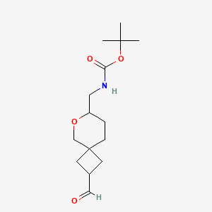 molecular formula C15H25NO4 B2972341 Tert-butyl N-[(2-formyl-6-oxaspiro[3.5]nonan-7-yl)methyl]carbamate CAS No. 2503202-43-3