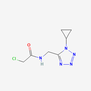 molecular formula C7H10ClN5O B2972344 2-Chloro-N-[(1-cyclopropyltetrazol-5-yl)methyl]acetamide CAS No. 2411294-67-0