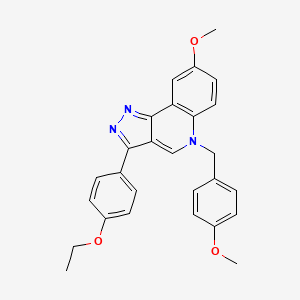 molecular formula C27H25N3O3 B2972350 3-(4-ethoxyphenyl)-8-methoxy-5-(4-methoxybenzyl)-5H-pyrazolo[4,3-c]quinoline CAS No. 866588-59-2