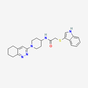 2-((1H-indol-3-yl)thio)-N-(1-(5,6,7,8-tetrahydrocinnolin-3-yl)piperidin-4-yl)acetamide