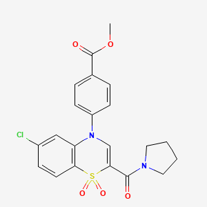 molecular formula C21H19ClN2O5S B2972356 2-methyl-N-(2-{[(5-phenyl-1,3,4-oxadiazol-2-yl)methyl]thio}phenyl)benzamide CAS No. 1251681-09-0