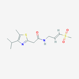 2-(5-Methyl-4-propan-2-yl-1,3-thiazol-2-yl)-N-[(E)-3-methylsulfonylprop-2-enyl]acetamide