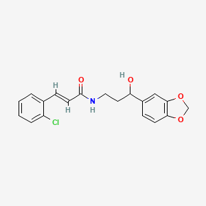 molecular formula C19H18ClNO4 B2972358 (E)-N-(3-(benzo[d][1,3]dioxol-5-yl)-3-hydroxypropyl)-3-(2-chlorophenyl)acrylamide CAS No. 1421587-03-2