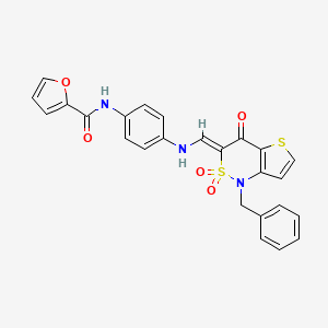 (Z)-N-(4-(((1-benzyl-2,2-dioxido-4-oxo-1H-thieno[3,2-c][1,2]thiazin-3(4H)-ylidene)methyl)amino)phenyl)furan-2-carboxamide