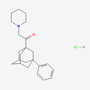 molecular formula C23H32ClNO B2972388 1-((1s,3r,5R,7S)-3-phenyladamantan-1-yl)-2-(piperidin-1-yl)ethanone hydrochloride CAS No. 1215370-42-5
