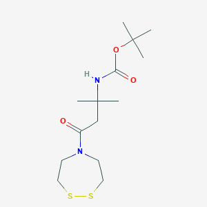 Tert-butyl N-[4-(1,2,5-dithiazepan-5-yl)-2-methyl-4-oxobutan-2-yl]carbamate