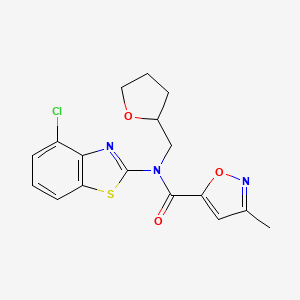 N-(4-chlorobenzo[d]thiazol-2-yl)-3-methyl-N-((tetrahydrofuran-2-yl)methyl)isoxazole-5-carboxamide