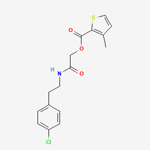 molecular formula C16H16ClNO3S B2972413 2-{[2-(4-Chlorophenyl)ethyl]amino}-2-oxoethyl 3-methylthiophene-2-carboxylate CAS No. 1001785-89-2